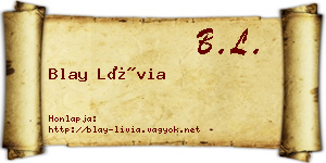 Blay Lívia névjegykártya